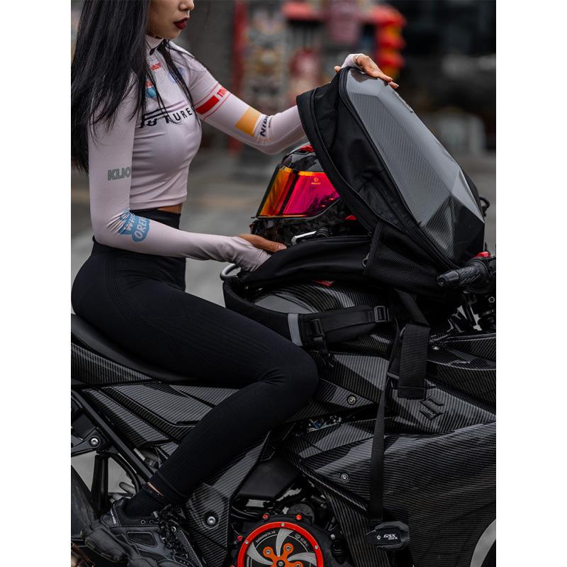 Devil Race Large-Capacity Motorcycle Helmet Backpack & Saddle Bag for Commuters