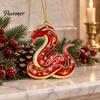 Xmas Party Hanging Ornaments 2 Pcs Zodiac Animals Christmas Ornaments, 2D Acrylic Red Animal Decorative Holiday Pendants Decorations, Chinese New Year