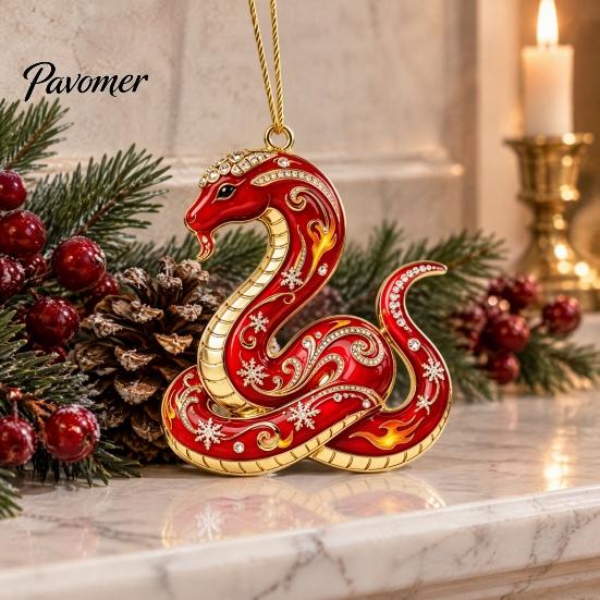 Xmas Party Hanging Ornaments 2 Pcs Zodiac Animals Christmas Ornaments, 2D Acrylic Red Animal Decorative Holiday Pendants Decorations, Chinese New Year