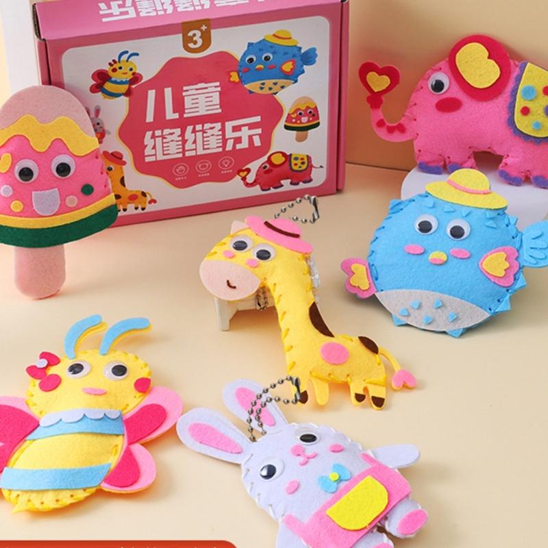 Childrens Nonwoven Fabric Sewing Craft Set Safe Cotton Educational Toy For Creative Bag Design And Motor Skills