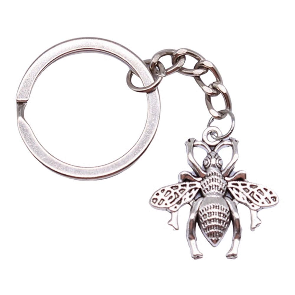 Breloc cu Charm Libelulă și Albină Pandantive Fluture Inel pentru Chei Inel de 28mm