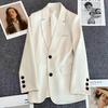 Yeni Moda Büyük Boy Ofis Bayan Ceketler Kadınlar için Mizaç Kadın Blazers Sonbahar Rahat Uzun Kollu Blazer Paltolar