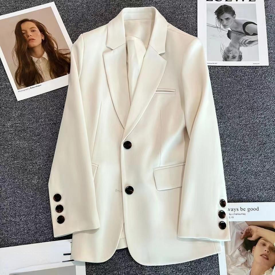 Yeni Moda Büyük Boy Ofis Bayan Ceketler Kadınlar için Mizaç Kadın Blazers Sonbahar Rahat Uzun Kollu Blazer Paltolar