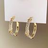 White Zircon Earrings French Retro Light Luxury High-end Earrings Temperament Fashionable Versatile Earrings Women