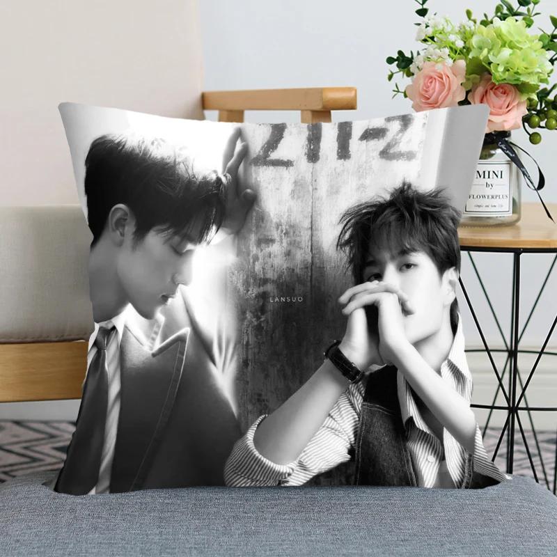 Wang Yibo Pillow Case Chen Qingling For Home Decorative Pillows Cover Square Zippered Satin Fabric Pillowcases 45X45Cm