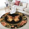 Flower Pattern Round rug,Carpet Rug for Living Room Bedroom Sofa Playroom Decor,Non-slip Floor Mat,Holiday Gifts and Birthday Gifts.