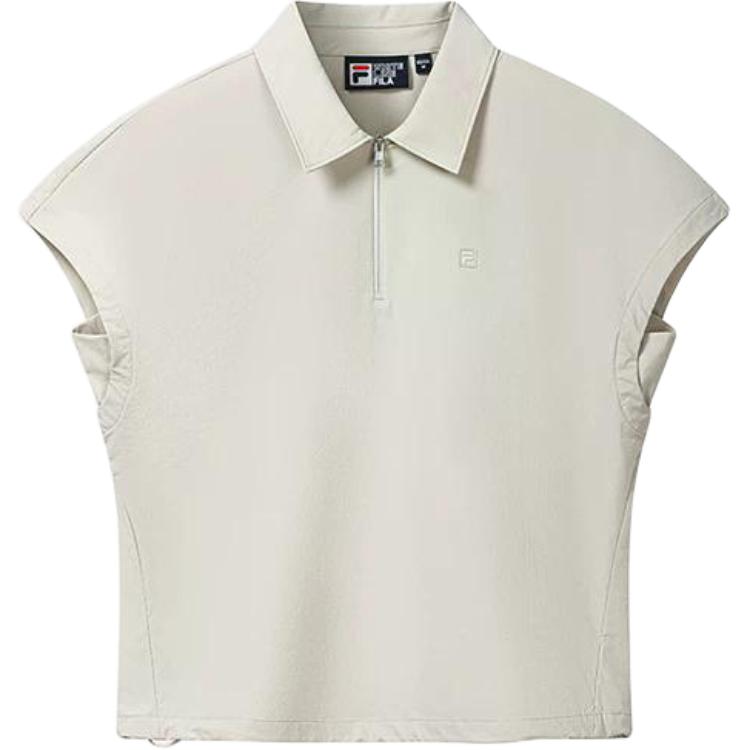 FILA Fleece Woven Short Sleeve Casual Sleeveless Polo Shirt Women tops F11W633107F M