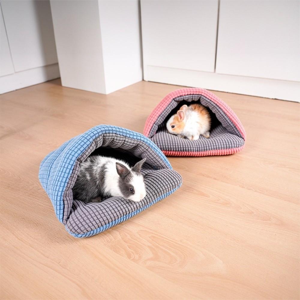 Cat Bed Small Animal Nest Warm Guinea Pig Hideout Cozy Hamster Sleeping Bed for Hedgehog Bunny