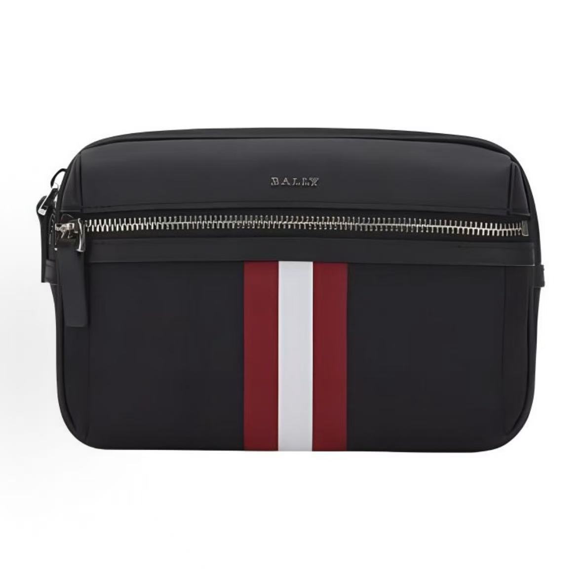 

Bally Сумка на пояс с логотипом и застежкой-молнией из ткани и кожи Мужская сумка на пояс Черная 6302615 Basic Set (Bag+Dust Bag)