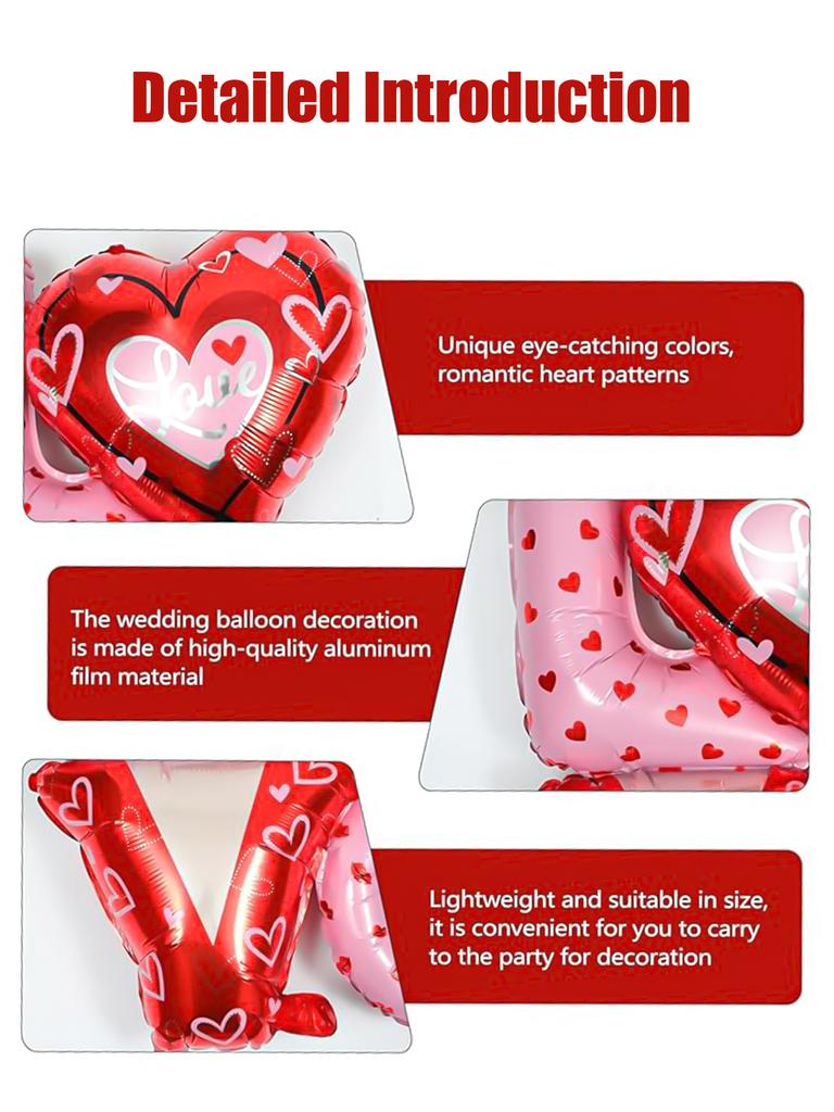 1pc Valentine's Day One-piece Love Aluminum Foil Balloon, for Valentine's Day, Birthday Decoration, Bachelor Party, Anniversary