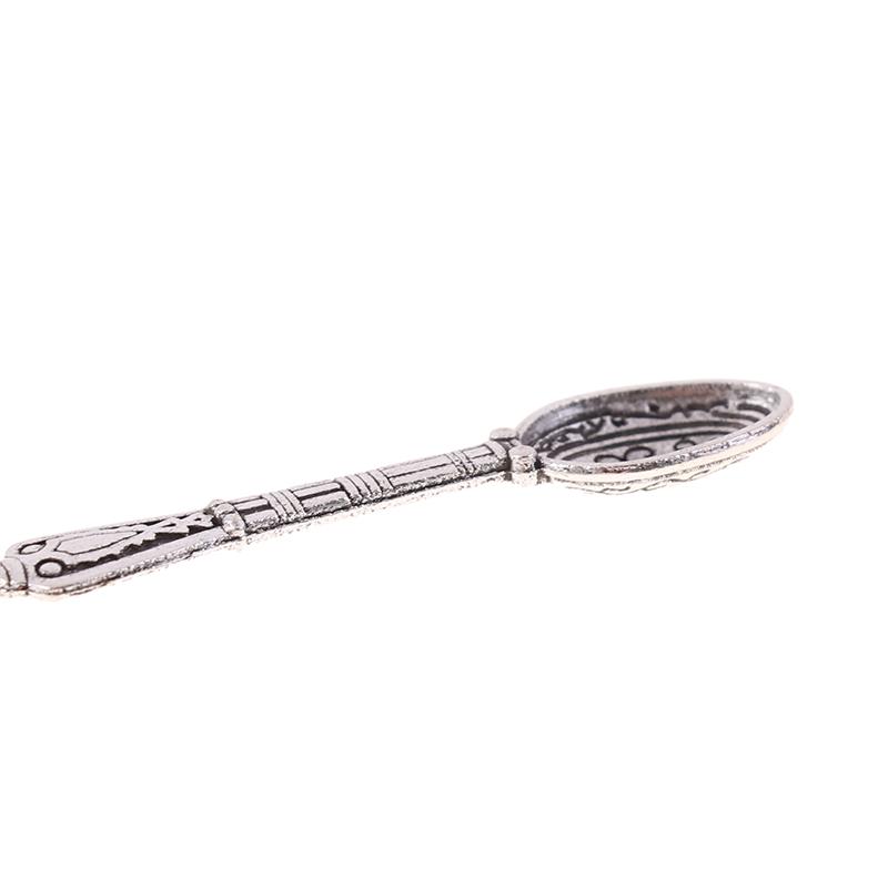 10Pcs/Set Vintage Mini Talheres Colher Casa de Bonecas Miniaturas Talheres Crianças Brinquedo Casa de Bonecas Decoração