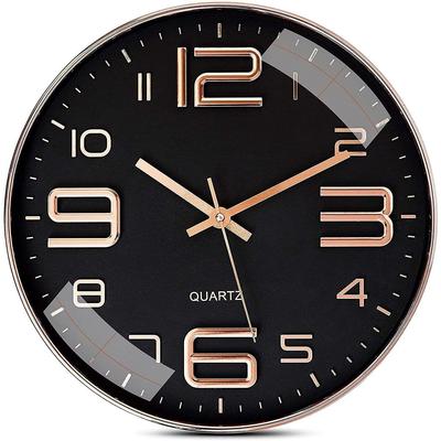 Wall Clock 12" Silent Quartz Decorative Latest Wall Clock Non-Ticking Classic Clock Battery Operated Round Easy To Read For Room/Home