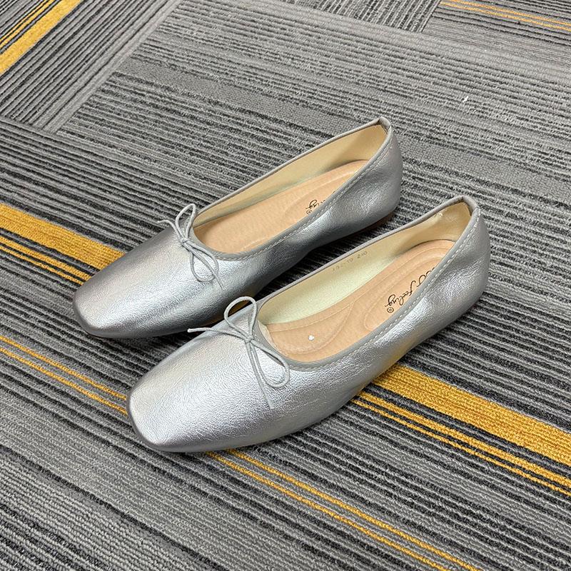 Fashion Fashion Butterfly-Knot Ladies Flats With Shoes Casual Female Soft Footwear Shallow Ballet Flats Slip On Shoes For Women