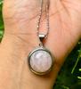 White Gold Filled Light Pink Rose Quartz Fashion Pendant, Locket, Natural Gemstone, with FREE ASSORTED CHAIN #5