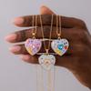 Heartshaped Pendant Necklace With Cubic Zirconia For Casual Wear