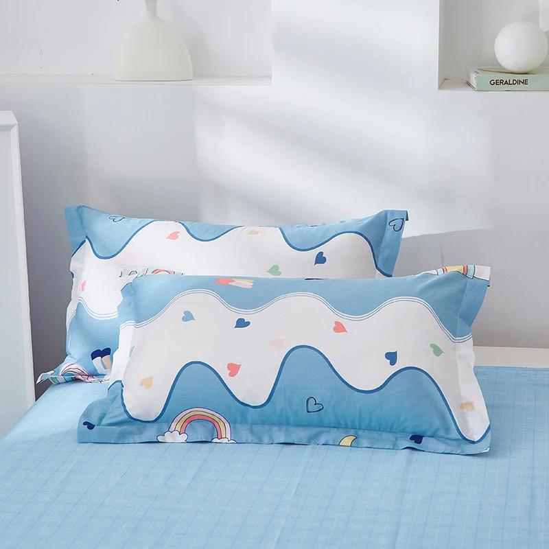 Cotton Printed Cartoon Pillowcase 2 Pieces Comfortable and Soft 48x74cm Pillow Cases