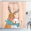 Rideau de douche de Noël, Boules Style Vintage Design Célébration Saison Hivernale Thème Merveilleux Flocons de neige, Tissu Tissu Salle de bain