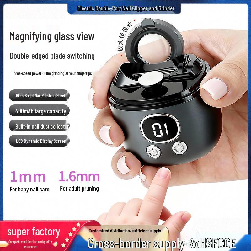 Wiederaufladbarer 2-in-1 Elektrischer Nagelknipser & Nagelfeile für Babys und Kinder