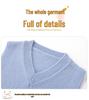 New Kids' 100% Wool V-Neck Sleeveless Sweater