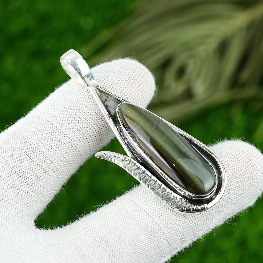 Pear Natural Nellite Engagement Bezel Unique Wife Trendy Pendant Sterling Silver