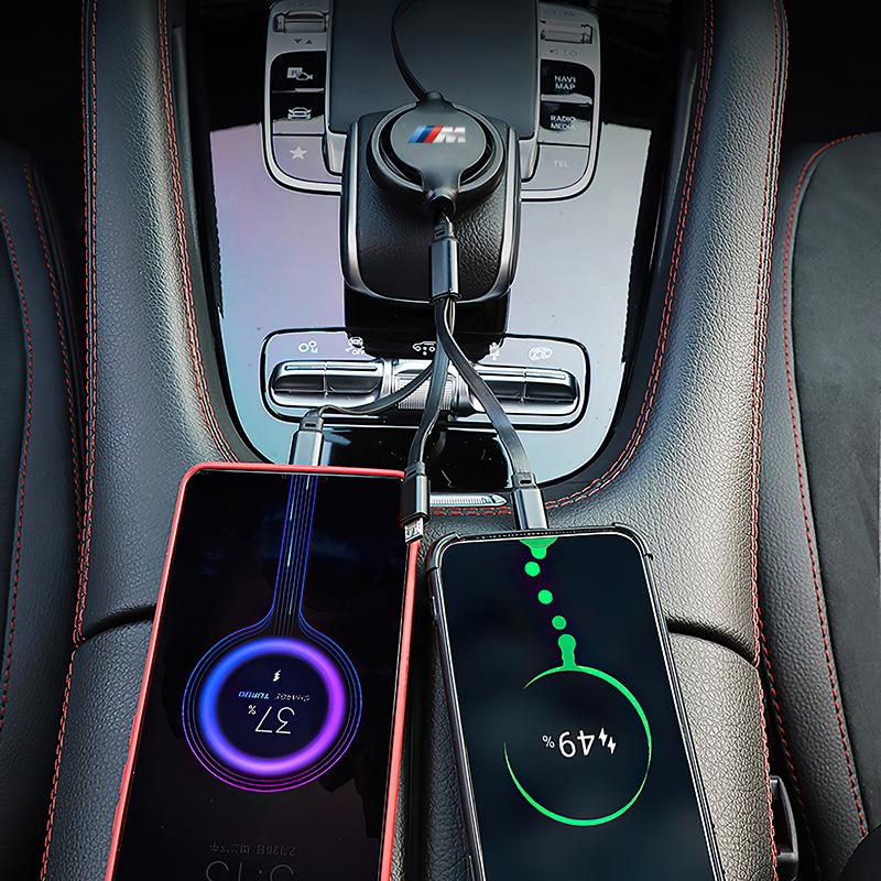 Car Interior Charging Data Cable Scalable 3 In 1 Phone Charger For BMW E46 E90 E60 F30 F10 E39 E36 F20 G20 G30 E92 E87 E91 X5 X3 CL8
