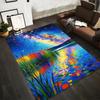 Colorful Starry Night Landscape Printed Carpet for Home Decoration Suitable for Use As an Anti-slip for Living Room Bedroom Sofas