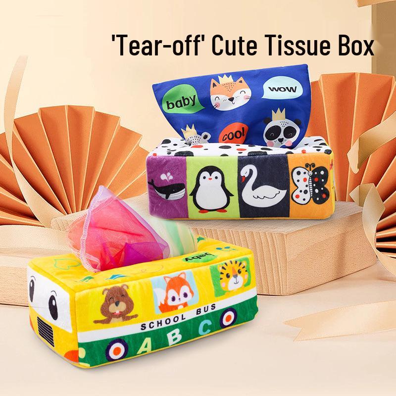 Durable Dog Puzzle Toy: Tear-Resistant Tissue Box with Crinkle Paper for Hiding Treats