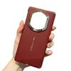 Case For Huawei Mate X7 Double Axis Electroplated Plain Leather Magnetic Wireless Charging Skin Hard Shockproof Phone Case Cover