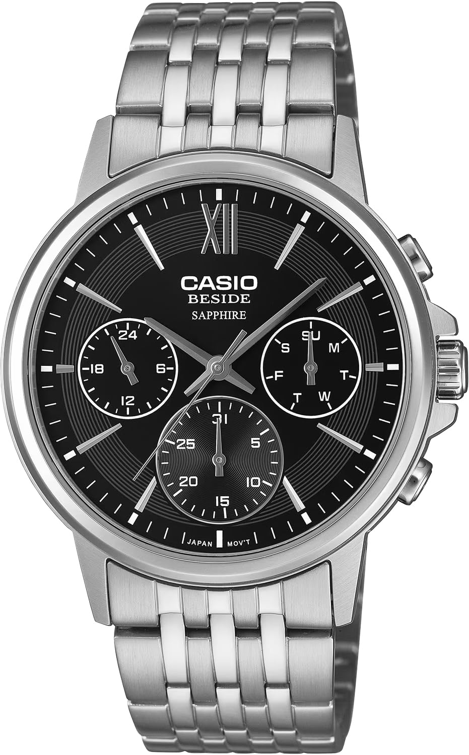 CASIO BESIDE Кварцевые Сапфировое Стекло Нержавеющая Сталь Международная Модель [Casio] Мужские Часы, Стекло, BMS-300D-1AV, Ремешок, Мультиосевой, 24-часовой Отображение,