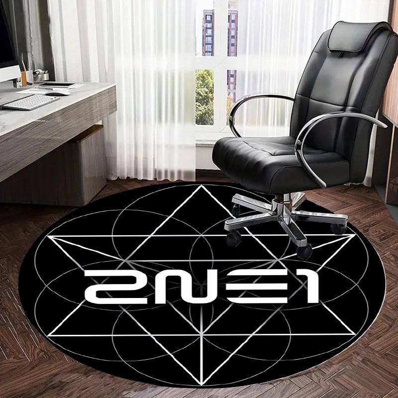 1pc Geometric Pattern Design Round carpet, Made of Polyester,Perfect for Decorating Office Chairs, Living Rooms,Vibrant Decorative Rug