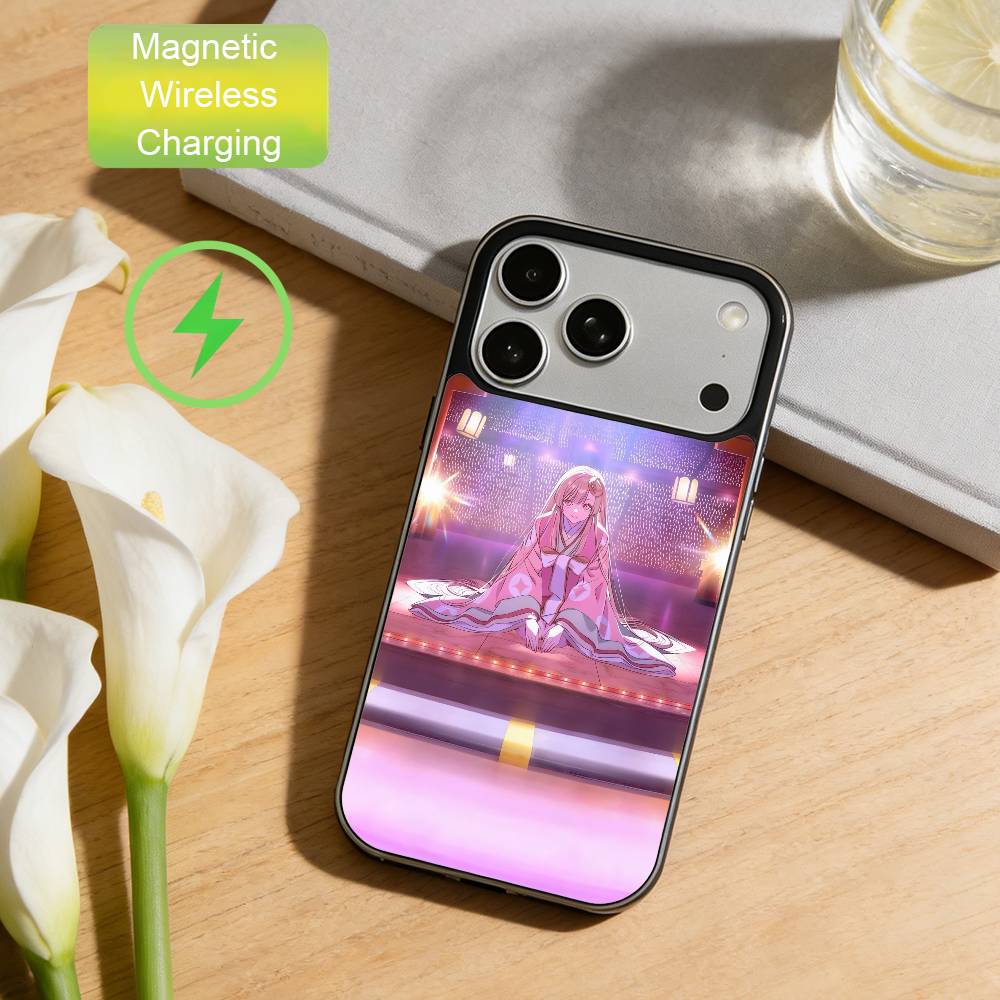 C-Cosmic Princess Kaguya Phone Case For iPhone17,16,15,14,13,12,Wireless charging protective case soft cover iPhone14PRO