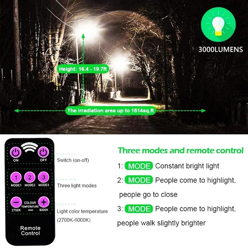 1000MAH Super Bright Outdoor Solar Lamp Waterproof Ultra Wide Lighting Street Light Human Induction Motion Sensor Yard Wall Light