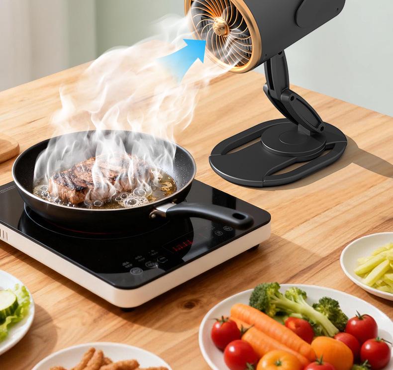 Portable High-Suction Desktop Range Hood for Kitchen, Camping, Hot Pot, and Barbecue Smoke Extraction