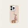 Fashion Pink Stripe Cowboy Boots Case For iPhone 17Air 16 15 14pro 13 12 11 Pro Max Plus Luxury Y2K Aesthetic Soft TPU Cover