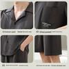 Men's Striped Combed Cotton Short Sleeve Pajama Set