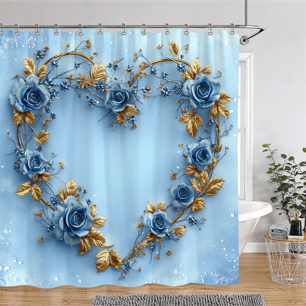 Beautiful Botanical Floral Shower Curtain Watercolour Painting Art Creative Vintage Style Polyester Bath Curtains Bathroom Decor