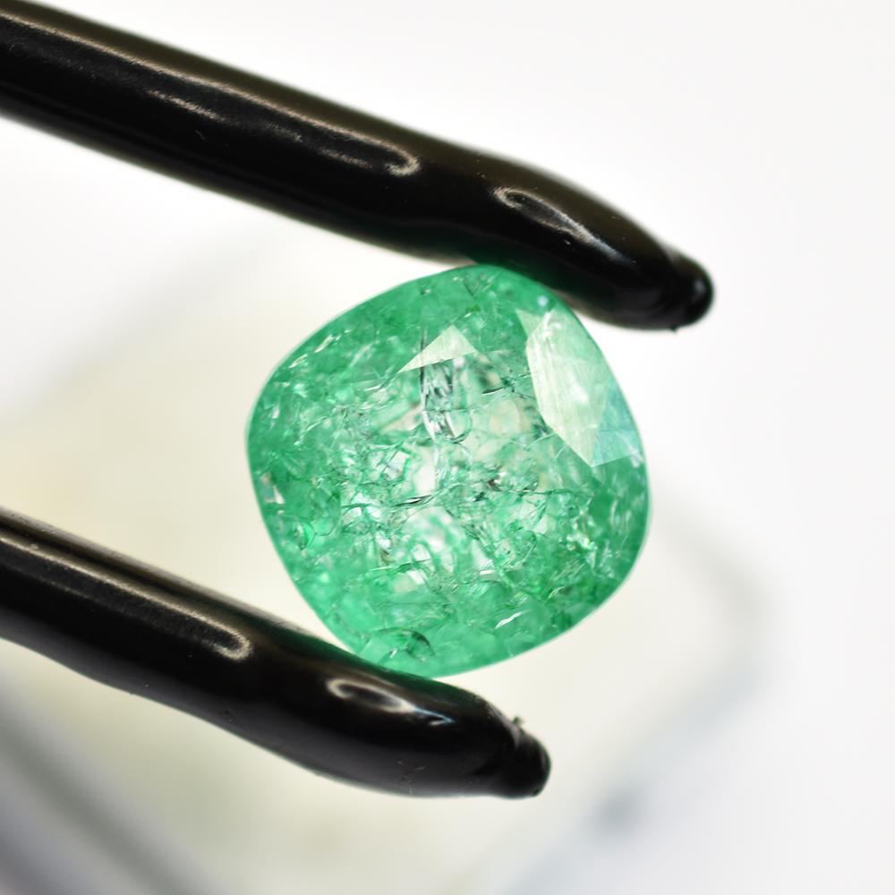 Emerald AAA+ GREEN Square Cushion Cut 14.05 Ct NATURAL Certified Loose Gemstone