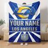 Name Custom Los Angeles Rams Print Flannel Blanket High Quality Warm Comfortable Cover for All Seasons Perfect for Gifts Home Decor