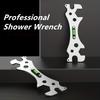 1pc Home Bathroom Wrench, Universal Bathroom Wrench, Thickened Stainless Steel Rust-proof Material Hexagonal Level, Curved Foot Level Ruler