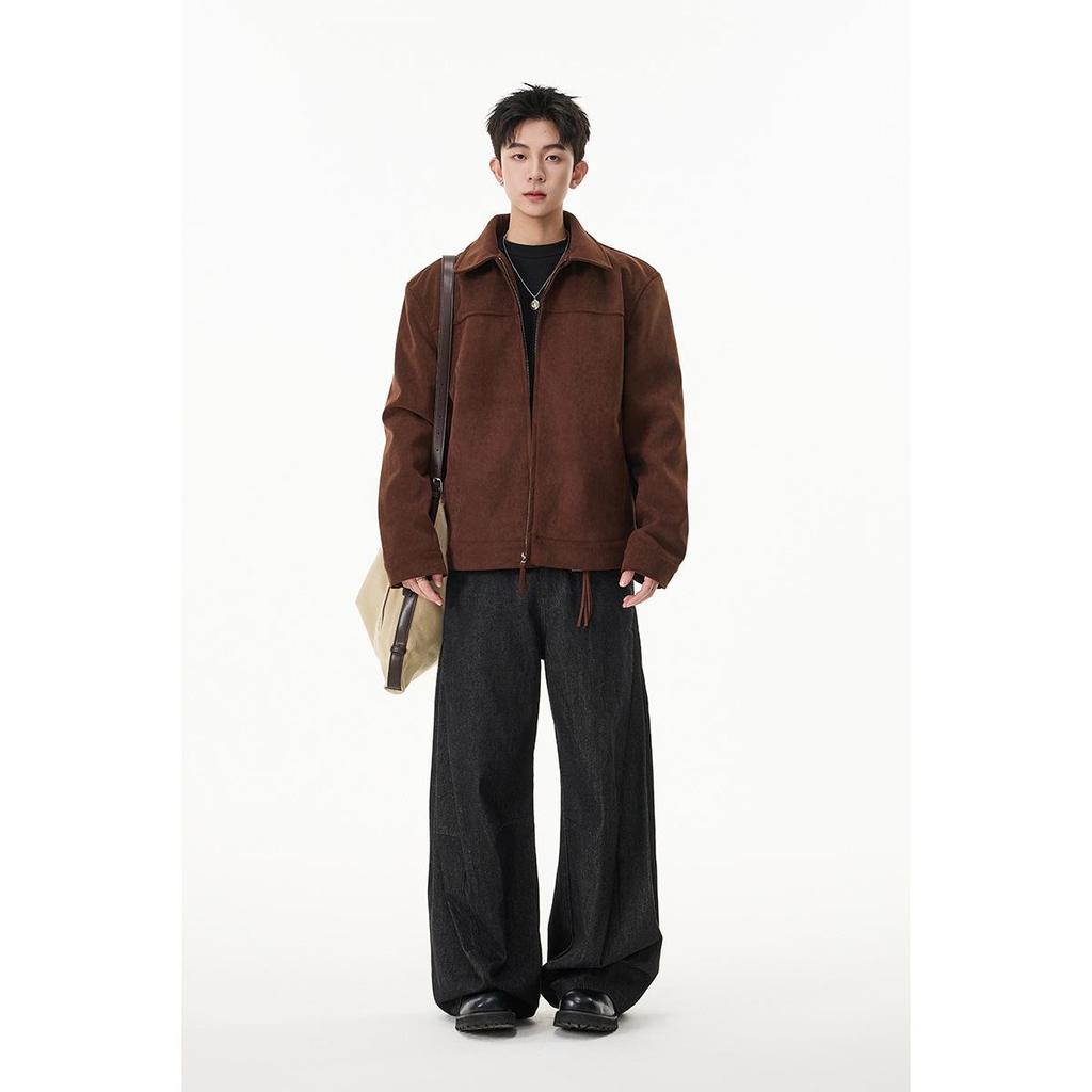 ACE Niche Men's Trendy Suede Lapel Casual Workwear Jacket HJ5823