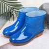 Rain boots women's low tube non-slip fashion kitchen women's rain shoes short tube fashion water shoes beef tendon sole adult water shoes