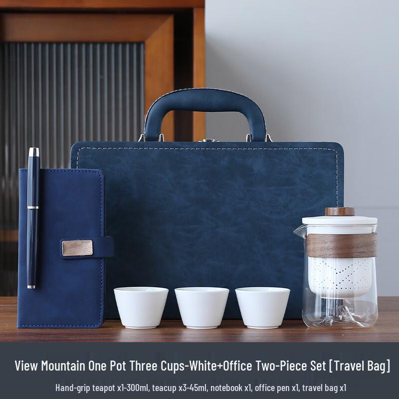 ZhuiJia Portable Ceramic Glass Tea Set with Infuser