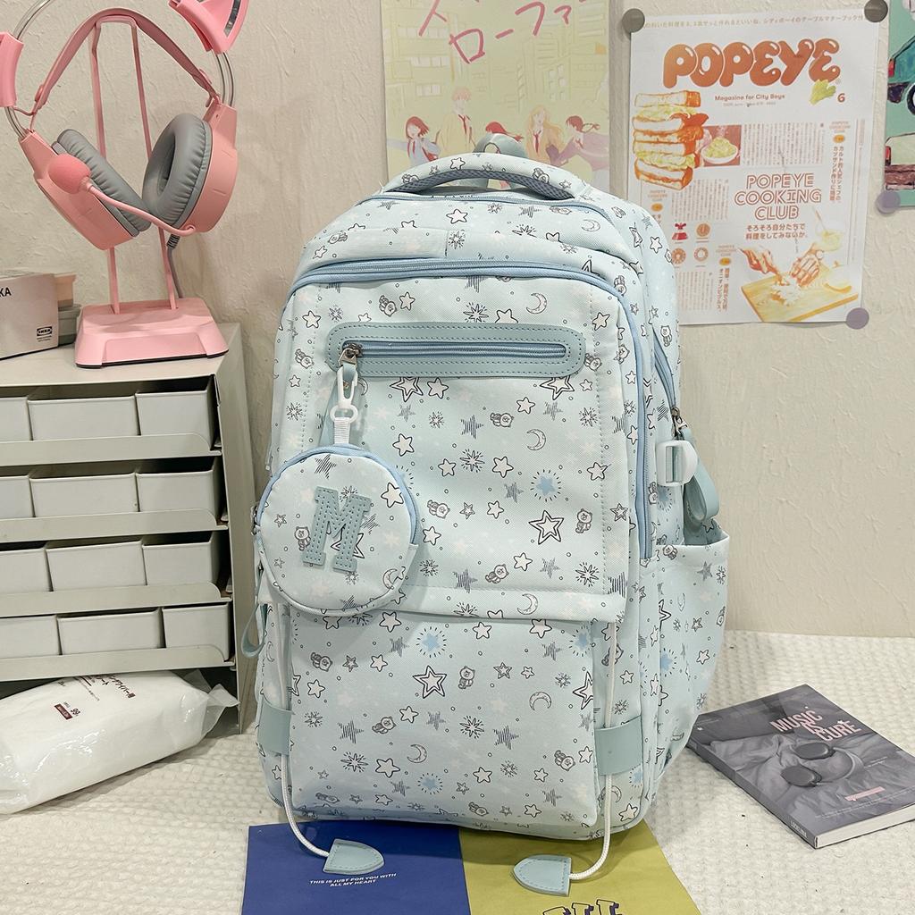 Schoolbag New College Style Junior High School Student Girl Cute Sweet Star Backpack College Student Lightweight Large Capacity Backpack