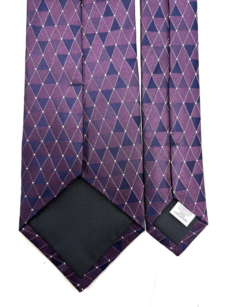 (HIROKO KOSHINO HOMME) Necktie, Geometric Pattern, 003254-20000-2928 02 Wine base, Pink geometric pattern, FREE