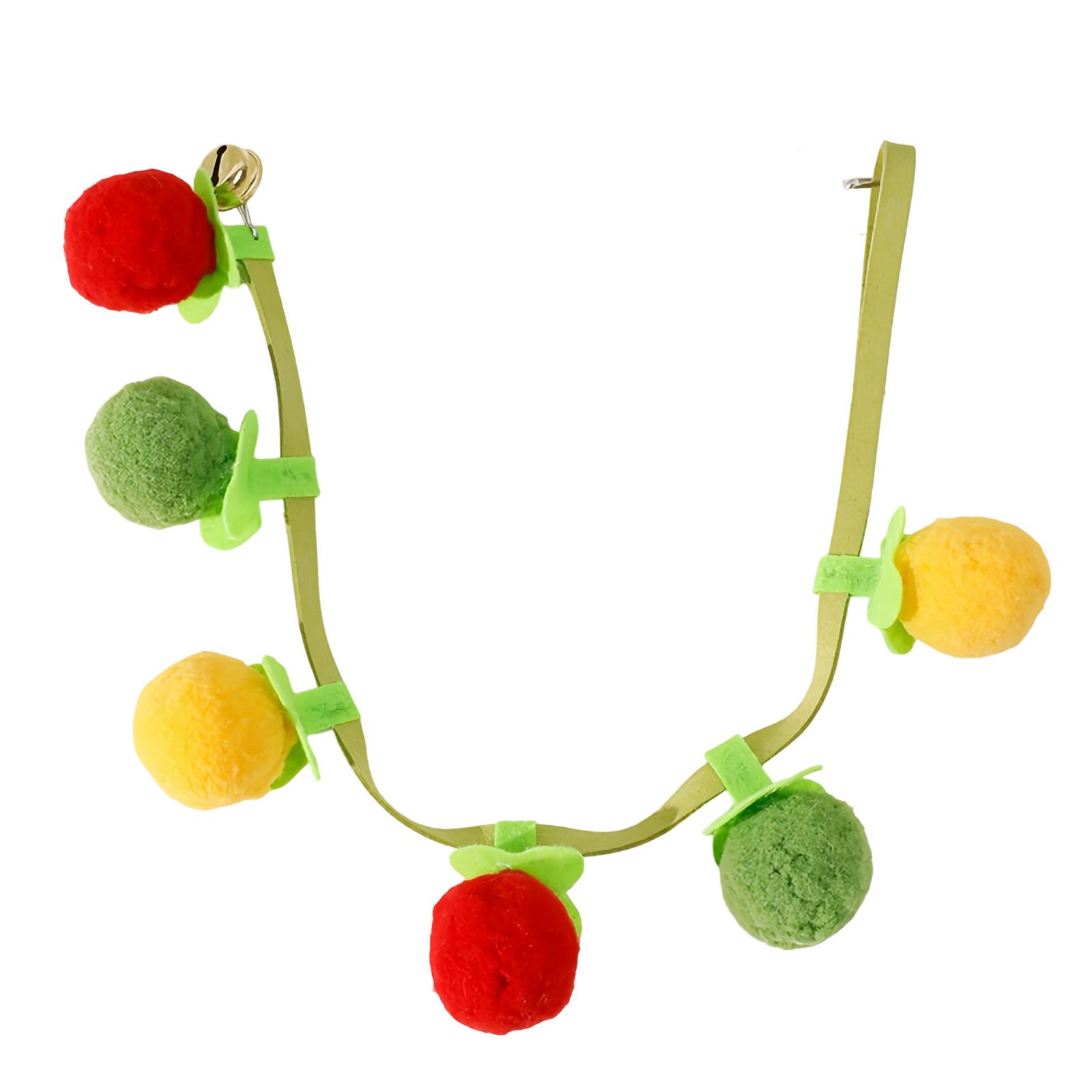 

String Toy With Tomatoes And Persimmons, Plush Teaser With Bell, Indoor Interactive Chew Toy For Kittens One Size