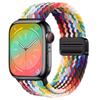 Kompatibles elastisches geflochtenes Magnetarmband aus Nylon für Apple Watch 4, 5, 6 & iWatch 7, 8, 9