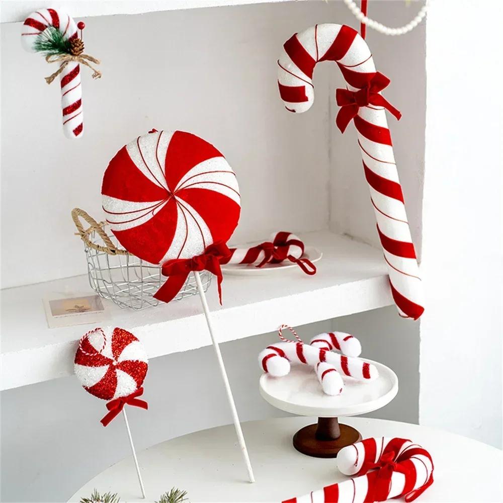 Large Christmas Candy Canes Christmas Spheres Tree Lollipop Decoration Ornaments Decorative for Home Party Decor Xmas Gift