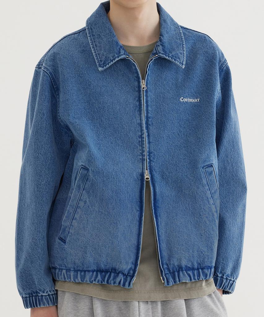 COVERNAT Denim Zip-Up Jacket Blue