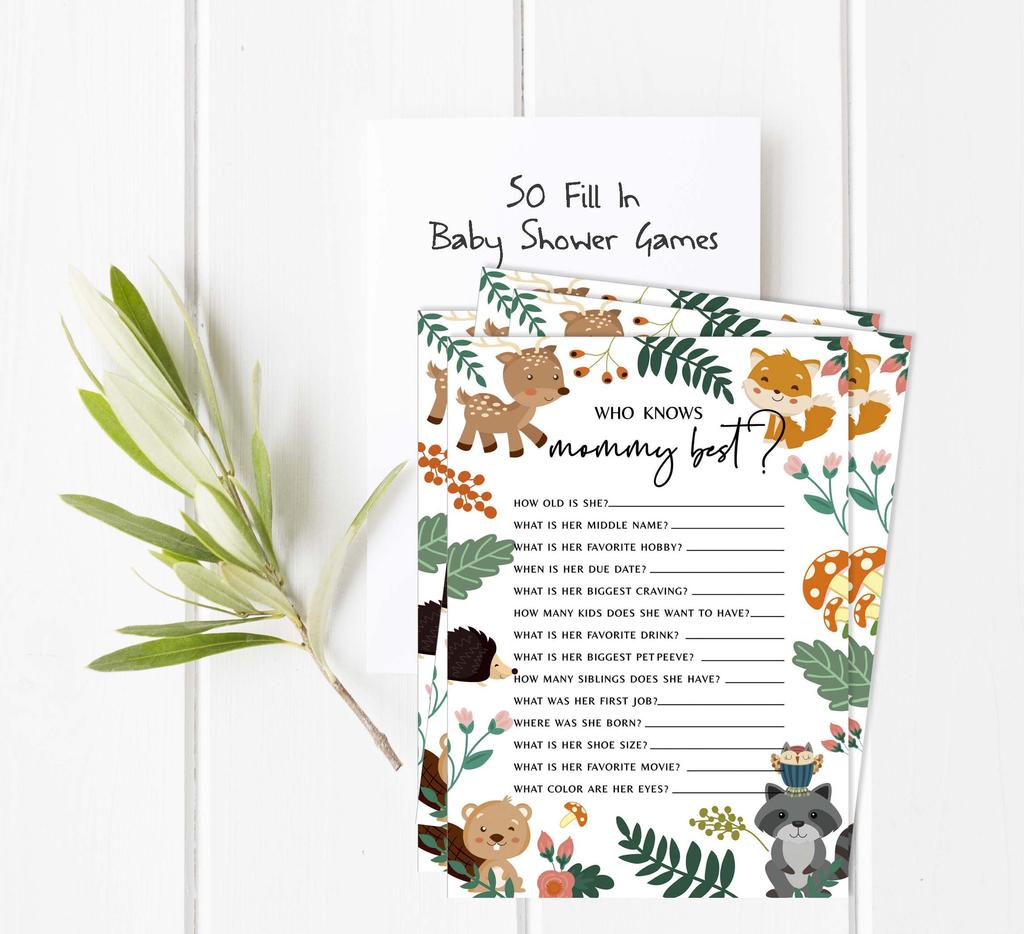 Inkdotpot 50 BabyA  AlphabetA  ABCA  GameA  Floral & Animals Baby Shower Game Gender Neutral Party
