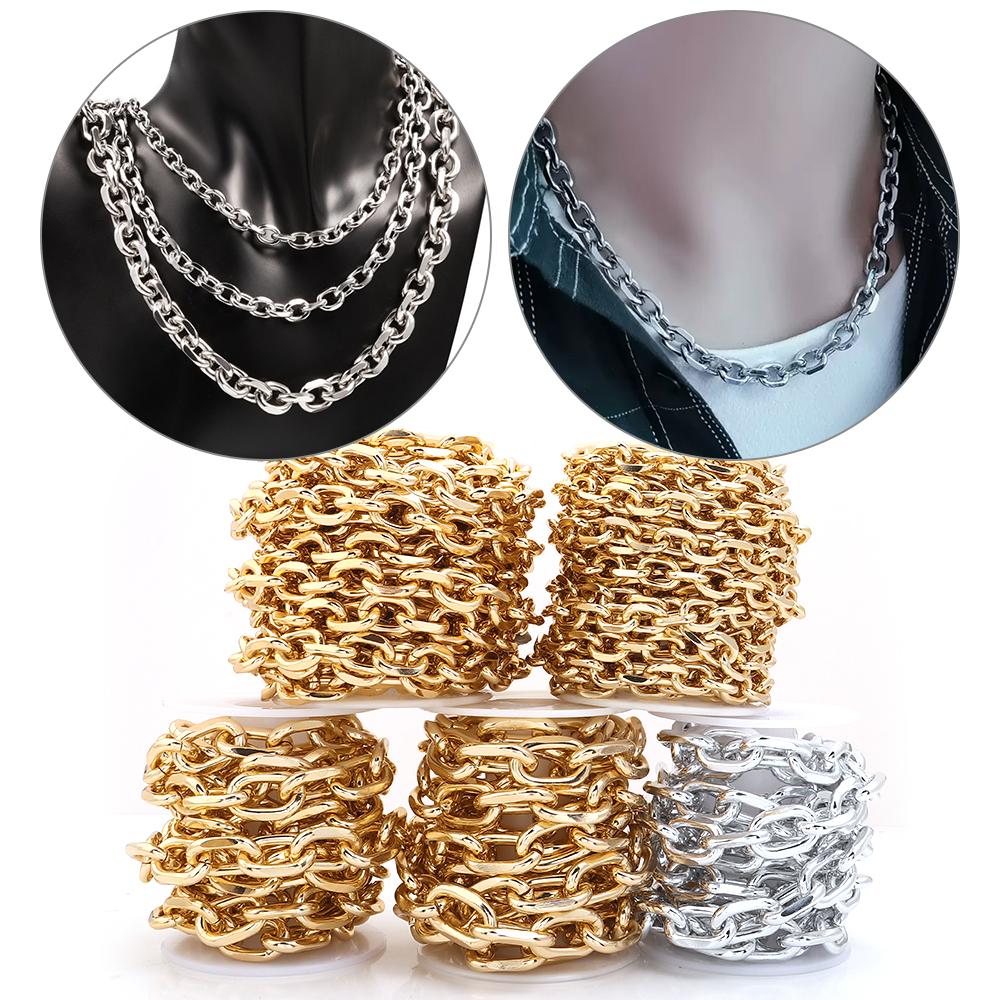 2-5 Yards Aluminiumkette Gold Silber Farbe Verdrehte Gliederketten Für Schmuckherstellung DIY Armband Halskette Kleidung Taschen Zubehör